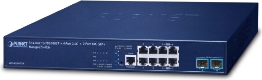 Planet L3 4-Port 10/100/1000T +, Håndtert, L3, Gigabit Ethernet (10/100/1000), Full Tosidig, Rack-Montering, 1U