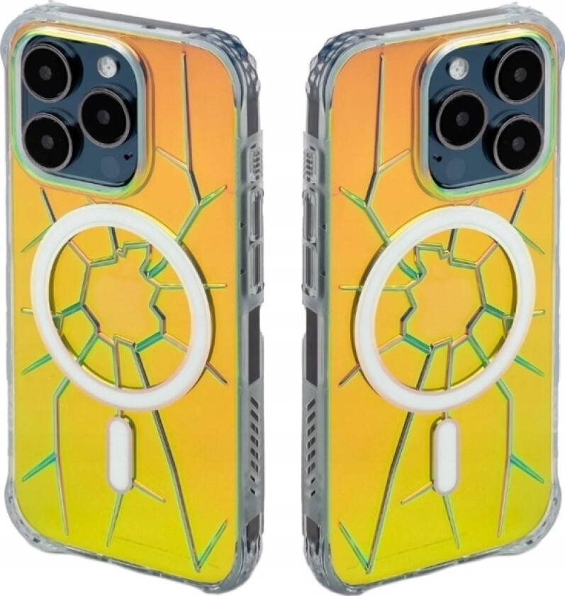 Magsafe Kingxbar Pqy Crack Series Silikondeksel Til Iphone 15 Pro - Holografisk