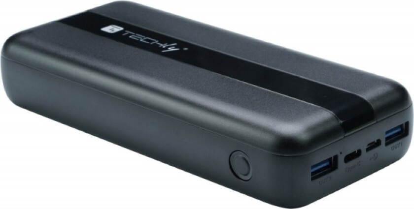 Techly I-Charge-2000020W, 20000 Mah, Lithium Polymer (Lipo), 20 W, Sort