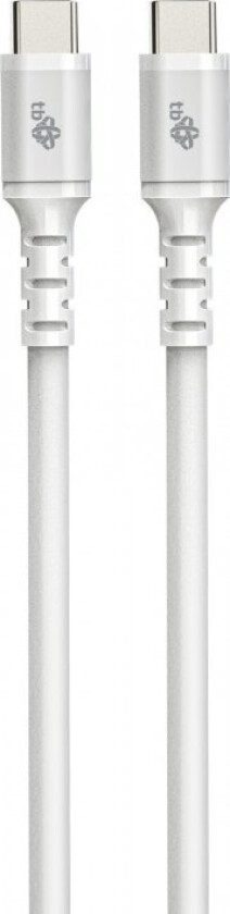 Usb C - Usb C Kabel 1 M. Silikon Hvit