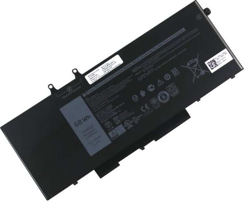 - Batteri Til Bærbar Pc (Standard) - Litiumion - 4-Cellers - 68 Wh - For Inspiron 7500 Latitude 5401, 5410, 5411, 5501, 5510, 5511