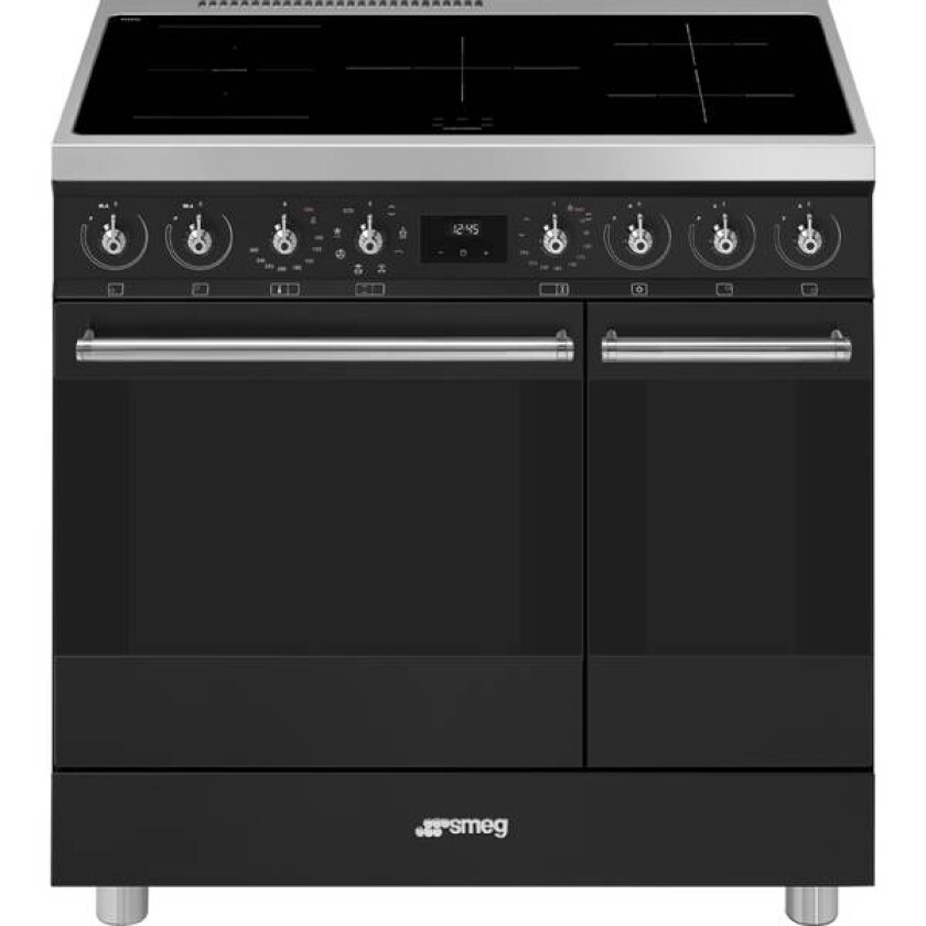 SMEG Induksjons Komfyr 90x60 Cm Sort Classic C92immb2