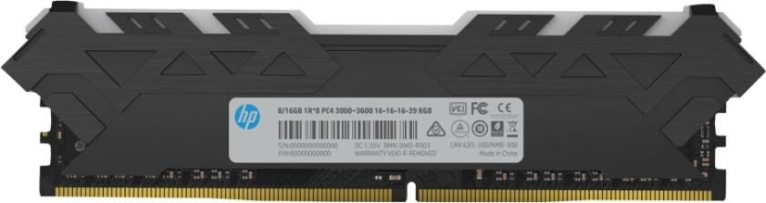 Hp V8 - Ddr4 - Modul - 8 Gb - Dimm 288-Pin - 3000 Mhz / Pc4-24000 - Cl16 - Ikke-Bufret - Ikke-Ecc