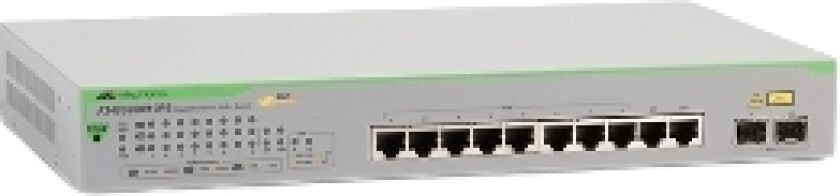 Allied Telesis At Gs950/10Ps V2 - Switch - Smart - 8 X 10/100/1000 (Poe+) + 2 X 1000Base-X - Stasjonær, Rackmonterbar, Veggmonterbar - Poe+ (75 W)