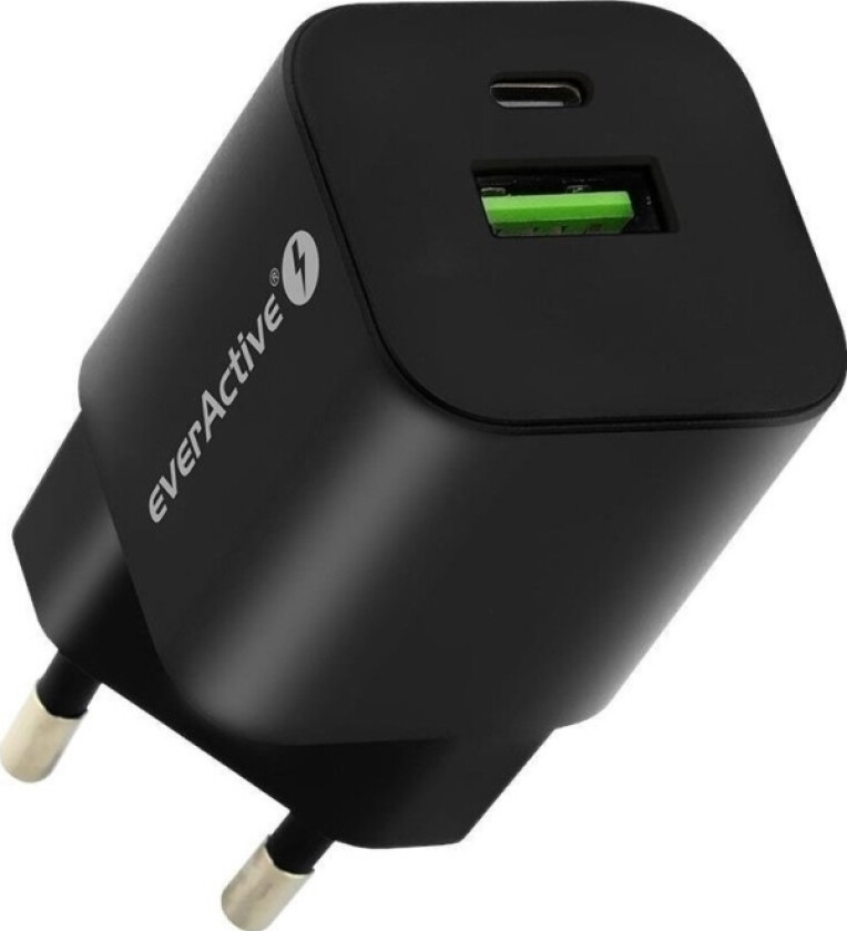 Everactive-Lader Everactive Gan Sc-390Qb Vegglader Med Usb Qc3.0 Og Usb-C Pd Pps 30W-Port