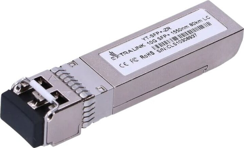 Extralink - Sfp+ Transceivermodul - 10Gbe, 10Gb Fibre Channel, 8 Gb-Fiberkanal - 10Gbase-Zr - Lc/Upc-Enkeltmodus - Opp Til 80 Km - 1550 Nm