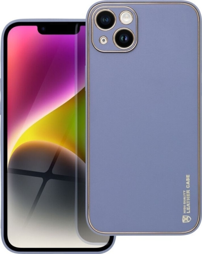 Oem Futera Leather Case Skórzany Do Iphone 14 Plus Niebieski