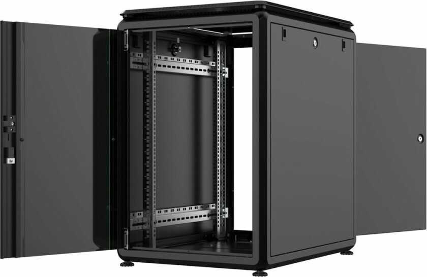 By Logon - Rack Skap - 600 X 800 Mm, Data Line - Free-Standing - Svart, Ral 9005 - 16U - 19"
