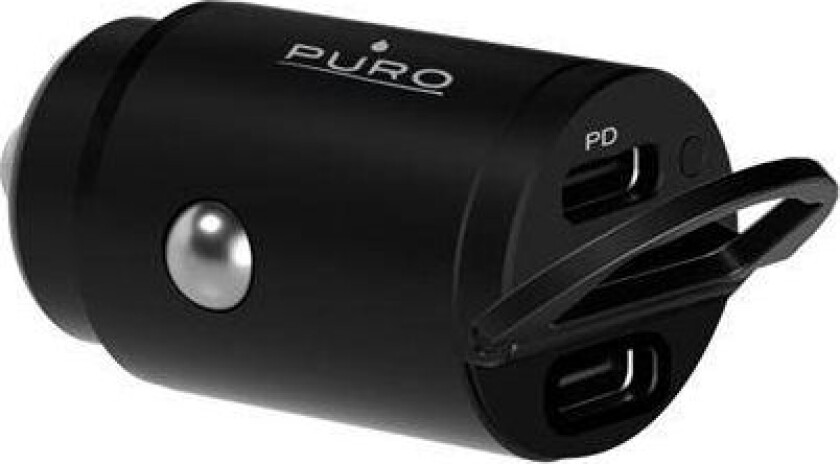 Puro Mini Bilhurtiglader - Billader 2 X Usb-C Strømforsyning 30 W (Svart)
