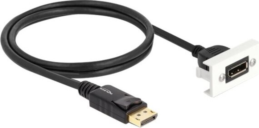Delock - Displayport-Kabel - Displayport (Hann) Til Displayport (P) - Displayport 1.4 - 1 M - Hvit, Ral 9003