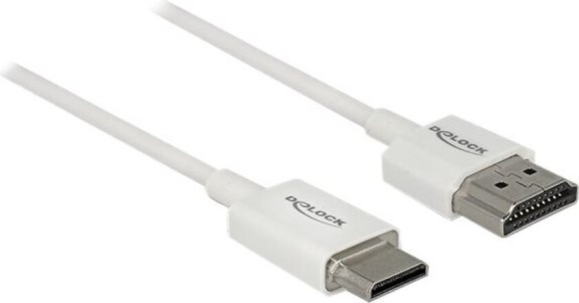 Delock High Speed Hdmi With Ethernet - Hdmi-Kabel Med Ethernet - Hdmi Hann Til 19 Pin Mini Hdmi Type C Hann - 50 Cm - Trippel Beskyttelse - Hvit - 4K