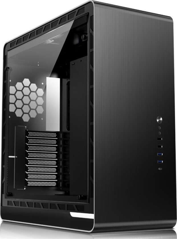 Umx6 Midi-Tower, Tempered Glass - Black