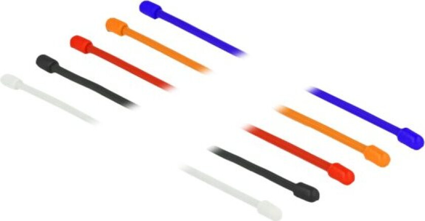 Delock Cable Ties Flexible - Kabellissesett - 25 Cm - Svart, Hvit, Blå, Rød, Oransje