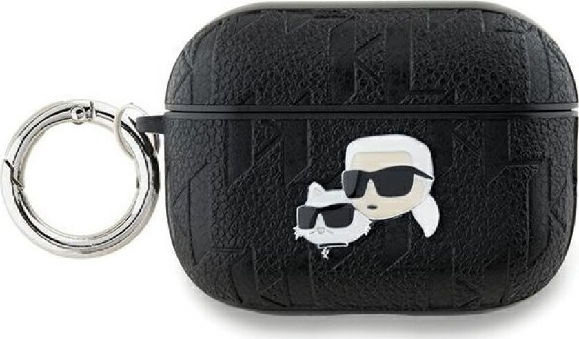 Klap2pgkcpk Airpods Pro 2 (2022/2023) Deksel Svart/Svart Monogram Karl & Choupette Head