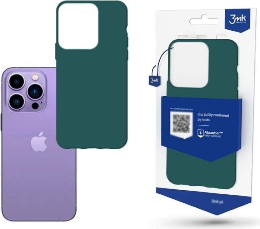 Iphone 14 Pro Max-Deksel Fra 3Mk Matt Case-Serien - Mørkegrønn