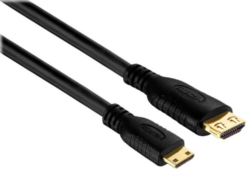 Pureinstall Pi1200 - Hdmi-Kabel Med Ethernet - 19 Pin Mini Hdmi Type C Hann Til Hdmi Hann - 2 M - Trippel Beskyttelse - Svart