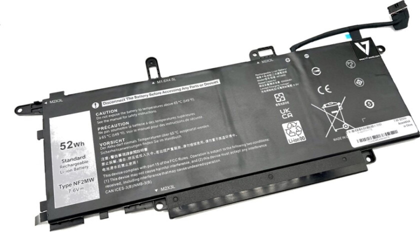 - Batteri Til Bærbar Pc (Tilsvarer: Dell Nf2mw, Dell 85Xm8, Dell 41M98) - Utskifting - Litiumion - 4-Cellers - 6500 Mah - 52 Wh - For Dell Latitud