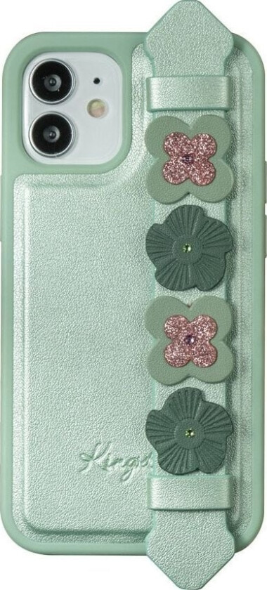 Sweet Series Gel-Deksel Dekorert Med Originale Swarovski-Krystaller Med Stativ For Iphone 12 Pro / Iphone 12 Grønn