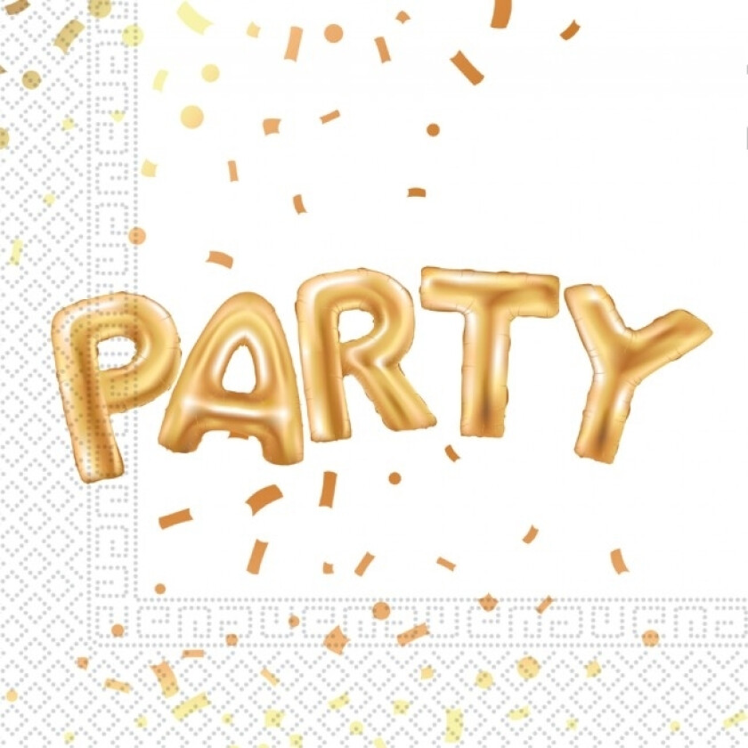 Servietter-Party- gull, pk/20