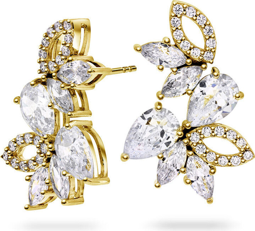 , Øredobber i forgylt 925 sølv med zirkonia