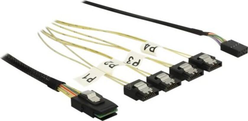 Delock - Sas Intern Kabel - Sas 6Gbit/S - Sidebånd, Mini Sas (Sff-8087) Til Sata (Hann) - 50 Cm