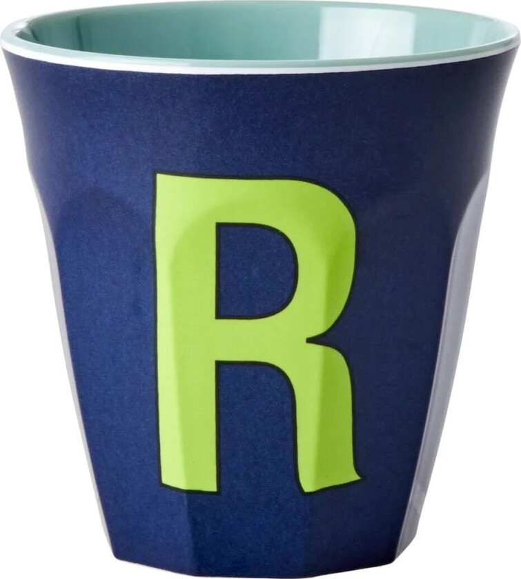 Rice melaminkopp medium bokstav R 30 cl Dark blue