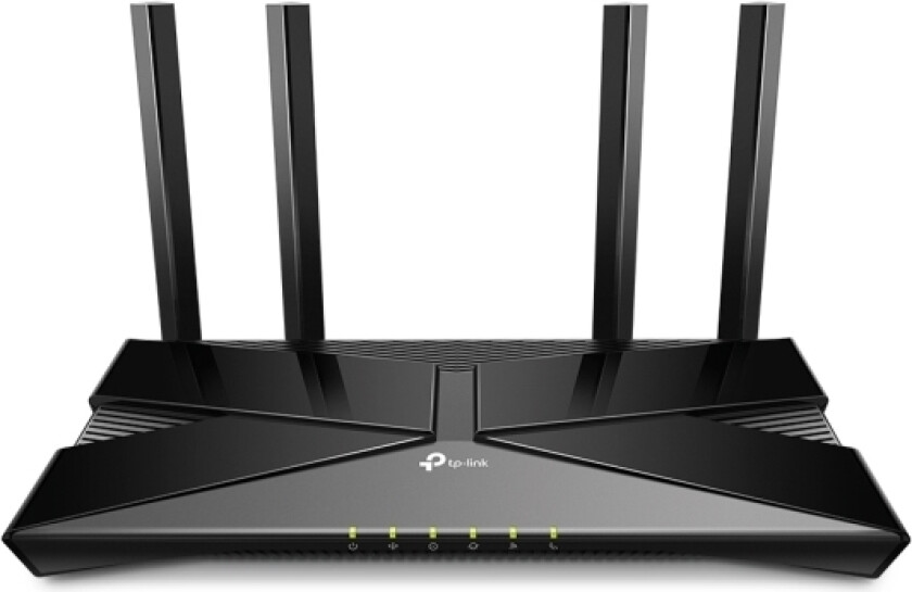 Tp-Link Ax1800, Wi-Fi 6 (802.11Ax), Dobbelbånd (2.4 Ghz / 5 Ghz), Ethernet/Bredbåndsforbindelse, Sort, Frittstående Router