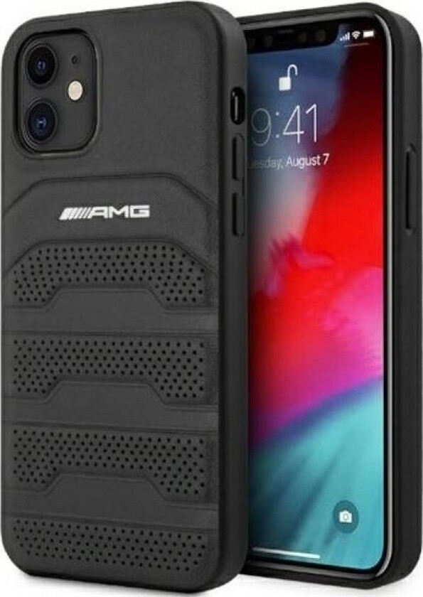 Amg Amhcp12sgsebk Iphone 12 Mini 5,4" Svart/Svart Hardt Deksel, Skinnpregelinjer