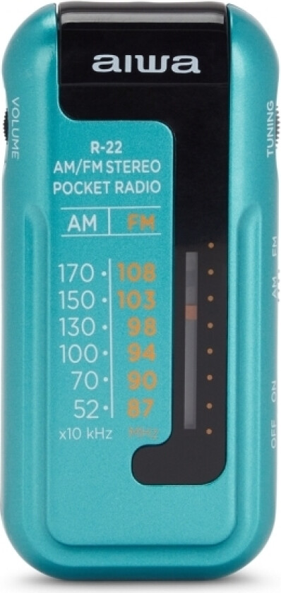 Aiwa R-22Tq, Bærbar, Analog, Am, Fm, 87 - 108 Mhz, 52 - 170 Khz, 3,5 Mm