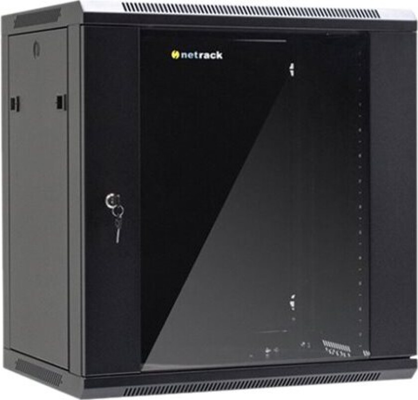 Netrack - Rack Skap - Veggmonterbar - Svart - 12U - 19"