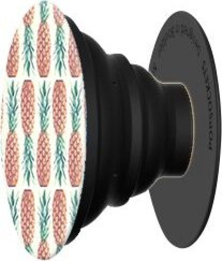 Popsockets - Flerfunksjonsholder For Mobiltelefon - Ananasmønster - Sort (Harmonika), Sort (Plattform)