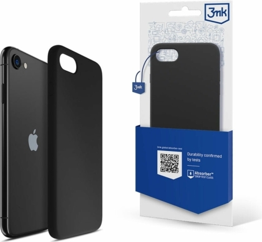 3Mk Silicone Case, Iphone 7/8/Se 2020/2022, Svart
