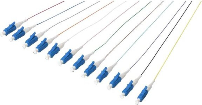 Professional - Grisehale - Lc-Enkeltmodus (Hann) - 2 M - Fiberoptisk - 9 / 125 Micron - Os2 - Grå, Svart, Hvit, Blå, Gul, Rød, Grønn, Brun, O