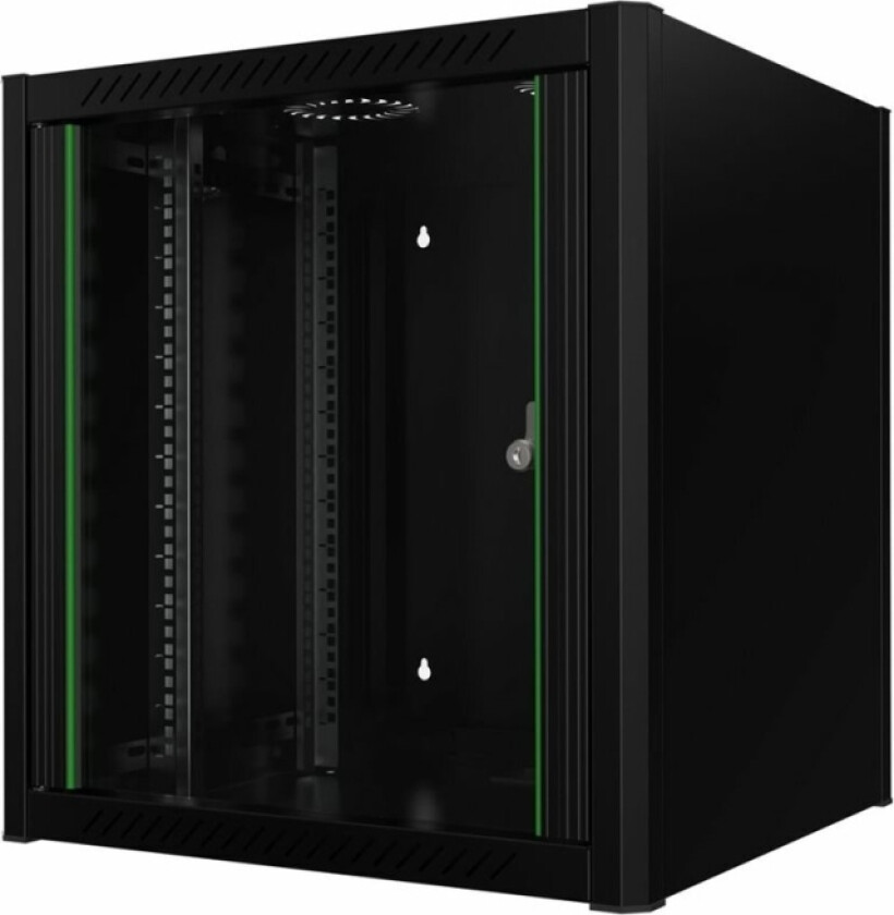 - Rack Skap - 60 X 56 - Veggmonterbar - Svart, Ral 9005 - 12U - 19"
