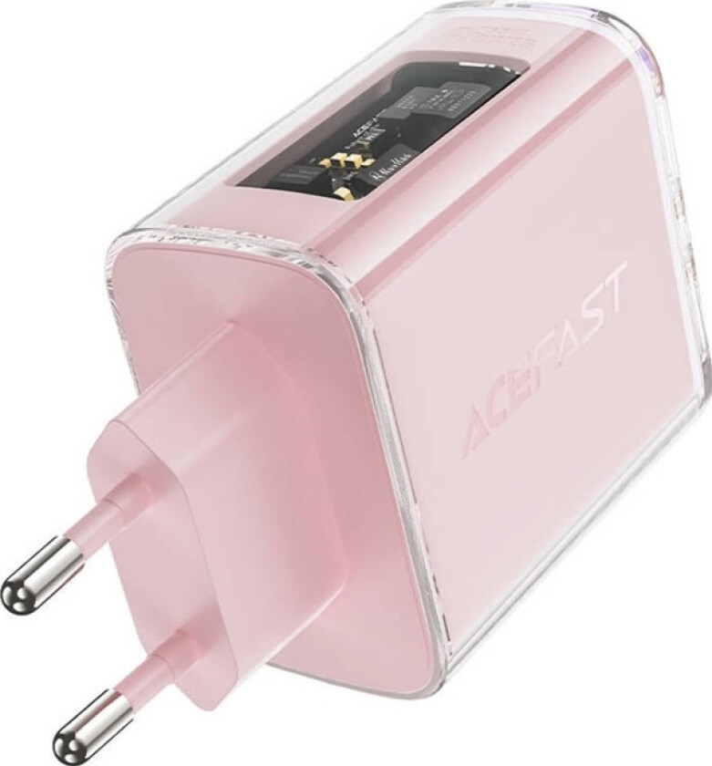 -Lader A45 Vegglader, 2X Usb-C, 1Xusb-A, 65W Pd (Rosa)