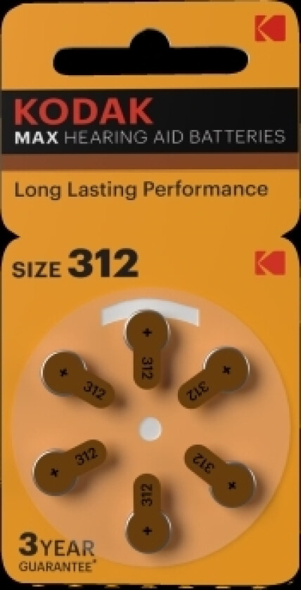 Høreapparatbatteri 312 6 Stk.