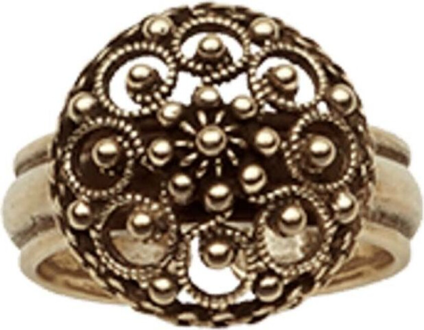 Ring i 830 antikkforgylt sølv med filigran