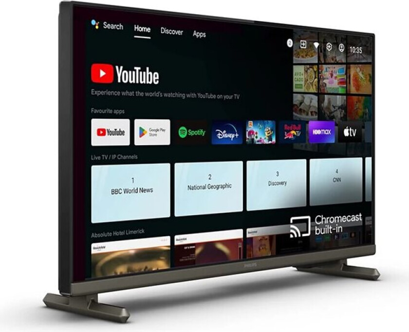 24Hfl4518 - 24" Diagonalklasse Primesuite Led-Bakgrunnsbelyst Lcd Tv - Helsepleie / Hotell - Smart Tv - Android Tv - 720P 1366 X 768