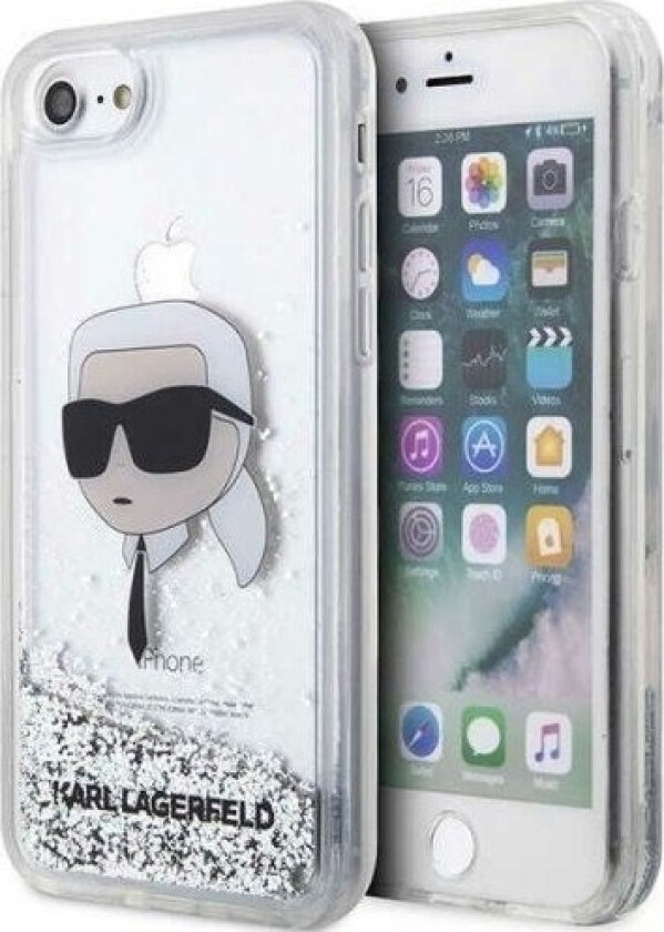 Etui Klhci8lnkhch Apple Iphone Se 2022/Se 2020/8/7 Srebrny/Silver Hardcase Glitter Karl Head