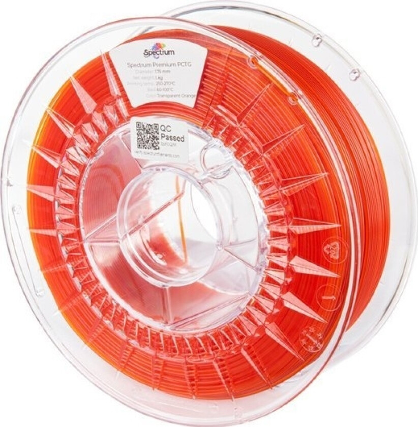 Spectrum Spectrum 3D Filament, Premium Pctg, 1.75Mm, 1000G, 80736, Transparent Orange
