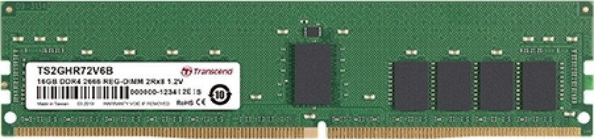 Rdimm 16 Gb Serverminne, Ddr4-2666, Cl19-19-19, Ecc Reg.
