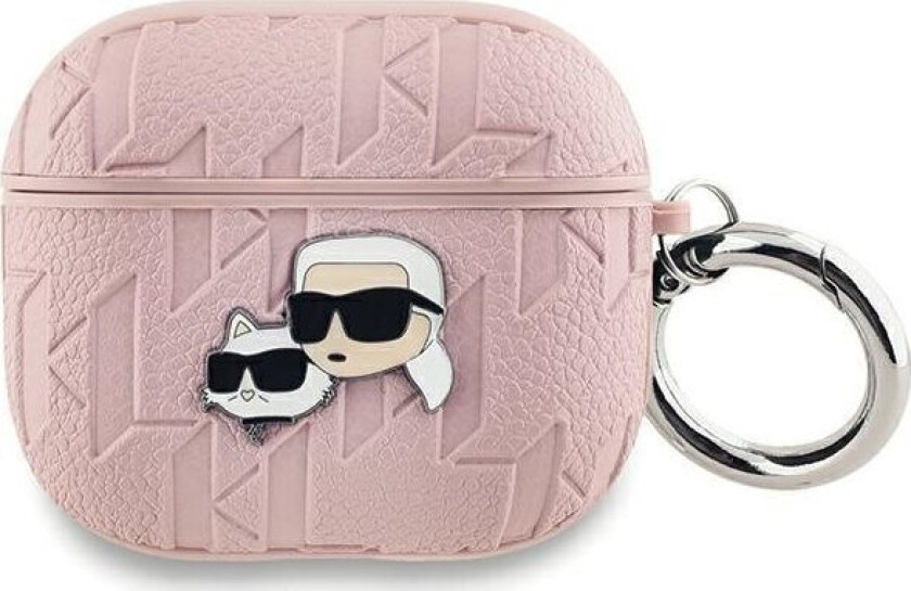 Kla3pgkcpp Airpods 3 Deksel Róowy/Rosa Monogram Karl & Choupette Head