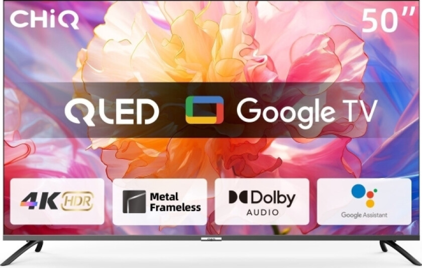 Telewizor Chiq Chiq U50qm8e Tv 50", Uhd, Qled, Smart, Google Tv, Dbx-Tv, Dolby Audio, Frameless