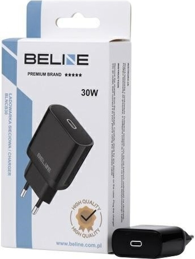 Vegglader 30W Gan Usb-C Pd 3.0 Uten Kabel, Sort