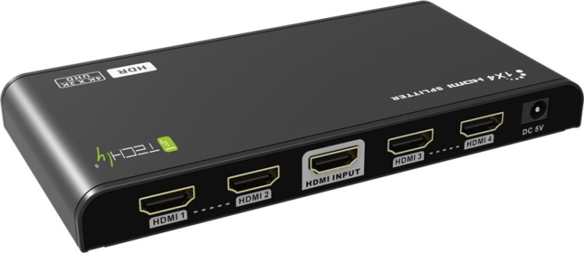 Techly Hdmi2.0 Splitter 4K 4 Ways Hdr - Video/Lyd-Splitter - 4 X Hdmi - Stasjonær