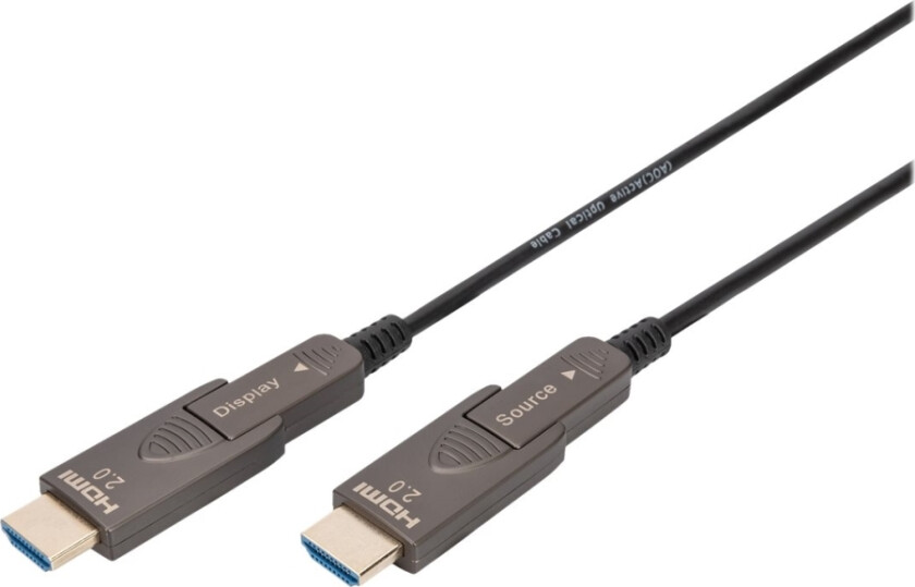 Bilde av Hdmi Aoc Hybrid Fiberoptisk Kabel 4K Avtagbar 10M Sort