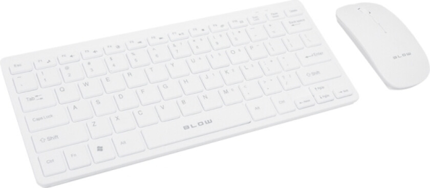 Blow Km-2, Mini, Rf Kabel-Fri, Qwerty, Hvit, Mus Inkludert