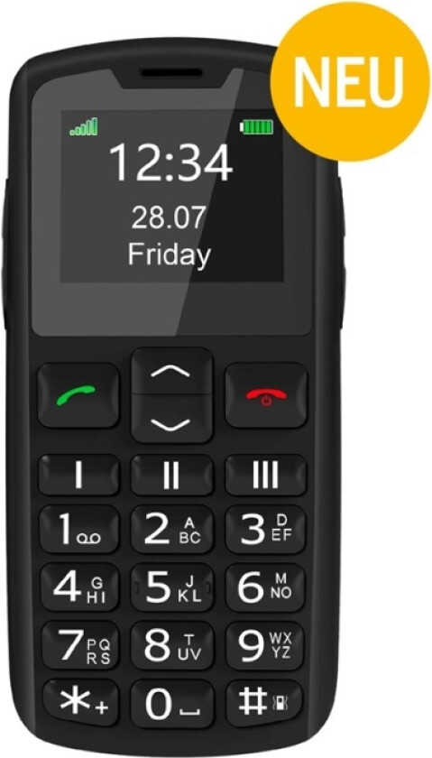 Bea-Fon Silver Line Sl230 - Funksjonstelefon - Microsd Slot - Lcd-Display - 128 X 160 Pixler - Rear Camera - Svart