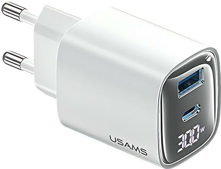 Charging 30W Gan Led Usb+Usb-C Cc229 White