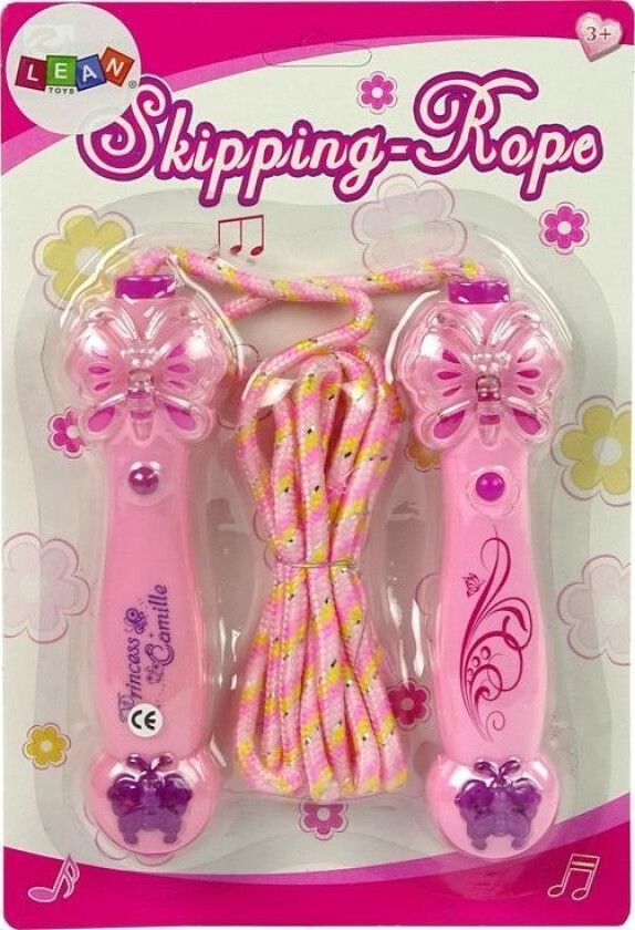 Lean Sport Hoppetau På En Streng Rosa Sommerfugl Lysdioder